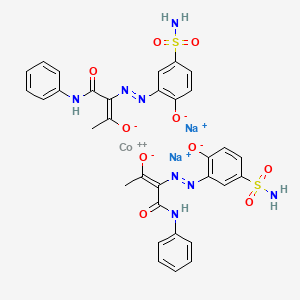 disodium;2-[[(Z)-1-anilino-3-oxido-1-oxobut-2-en-2-yl]diazenyl]-4-sulfamoylphenolate;cobalt(2+)