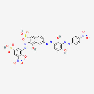 6-((2,4-Dihydroxy-3-((4-nitrophenyl)azo)phenyl)azo)-4-hydroxy-3-((2-hydroxy-3-nitro-5-sulphophenyl)azo)naphthalene-2-sulphonic acid