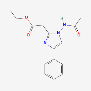 molecular formula C15H17N3O3 B14431846 Ethyl (1-acetamido-4-phenyl-1H-imidazol-2-yl)acetate CAS No. 80809-50-3