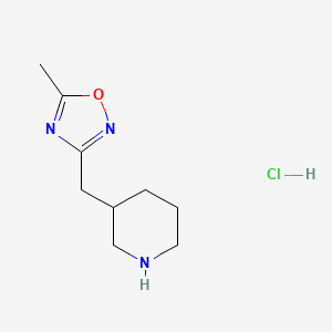 molecular formula C9H16ClN3O B1443186 盐酸3-[(5-甲基-1,2,4-恶二唑-3-基)甲基]哌啶 CAS No. 1258650-44-0