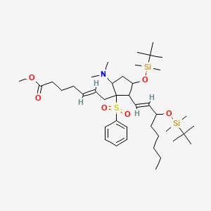 methyl (E)-7-[1-(benzenesulfonyl)-3-[tert-butyl(dimethyl)silyl]oxy-2-[(E)-3-[tert-butyl(dimethyl)silyl]oxyoct-1-enyl]-5-(dimethylamino)cyclopentyl]hept-5-enoate