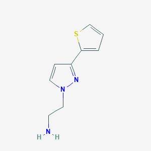 molecular formula C9H11N3S B1443192 2-(3-(噻吩-2-基)-1H-吡唑-1-基)乙胺 CAS No. 1020706-50-6