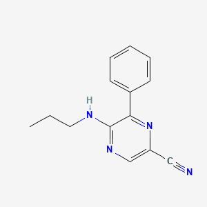 molecular formula C14H14N4 B14431939 6-Phenyl-5-(propylamino)pyrazine-2-carbonitrile CAS No. 82825-73-8