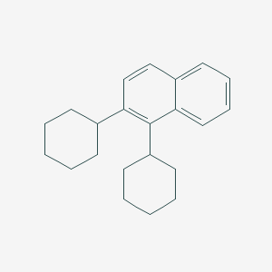 molecular formula C22H28 B14431966 1,2-Dicyclohexylnaphthalene CAS No. 80057-52-9