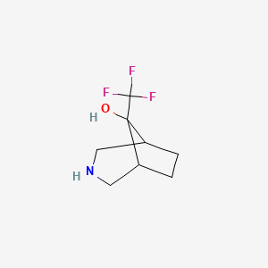 molecular formula C8H12F3NO B1443204 8-羟基-8-(三氟甲基)-3-氮杂双环[3.2.1]辛烷 CAS No. 1251923-31-5