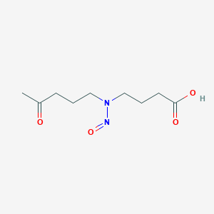 molecular formula C9H16N2O4 B14432053 4-[Nitroso(4-oxopentyl)amino]butanoic acid CAS No. 80858-93-1