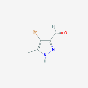 molecular formula C5H5BrN2O B1443206 4-Bromo-3-methyl-1H-pyrazole-5-carbaldehyde CAS No. 1287752-82-2