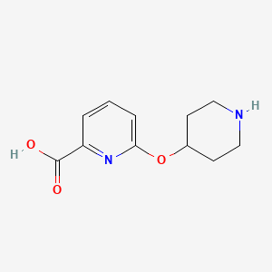 molecular formula C11H14N2O3 B1443207 6-(Piperidin-4-yloxy)pyridine-2-carboxylic acid CAS No. 1215335-44-6