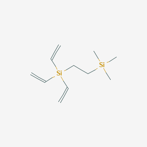 molecular formula C11H22Si2 B14432077 1,1,1-Trimethyl-4,4,4-trivinyl-1,4-disilabutane CAS No. 80153-53-3