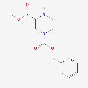 molecular formula C14H18N2O4 B144321 1-Benzyl 3-methyl piperazine-1,3-dicarboxylate CAS No. 129799-11-7