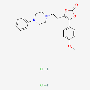 1,3-Dioxol-2-one, 4-(4-methoxyphenyl)-5-(2-(4-phenyl-1-piperazinyl)ethyl)-, dihydrochloride