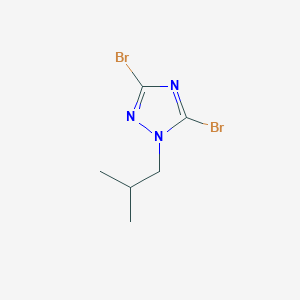 molecular formula C6H9Br2N3 B1443231 3,5-Dibromo-1-(2-methylpropyl)-1H-1,2,4-triazole CAS No. 799269-66-2