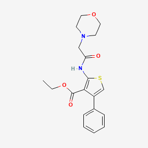 3-Thiophenecarboxylic acid, 2-((4-morpholinylacetyl)amino)-4-phenyl-, ethyl ester