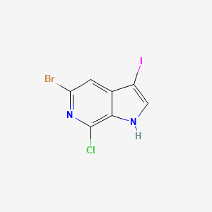 molecular formula C7H3BrClIN2 B1443233 5-Bromo-7-chloro-3-iodo-1H-pyrrolo[2,3-c]pyridine CAS No. 1305325-15-8
