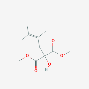 molecular formula C11H18O5 B14432343 Dimethyl (2,3-dimethylbut-2-en-1-yl)(hydroxy)propanedioate CAS No. 82865-24-5