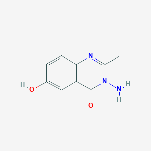 molecular formula C9H9N3O2 B1443244 3-amino-6-hydroxy-2-methylquinazolin-4(3H)-one CAS No. 1256246-92-0