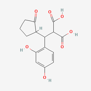 [(2,4-Dihydroxyphenyl)(2-oxocyclopentyl)methyl]propanedioic acid