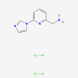 molecular formula C9H12Cl2N4 B1443254 [6-(1H-咪唑-1-基)吡啶-2-基]甲胺二盐酸盐 CAS No. 1215840-38-2