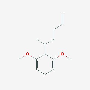 molecular formula C14H22O2 B14432580 6-(Hex-5-en-2-yl)-1,5-dimethoxycyclohexa-1,4-diene CAS No. 77283-86-4