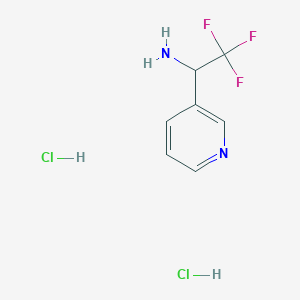 molecular formula C7H9Cl2F3N2 B1443285 2,2,2-Trifluoro-1-pyridin-3-yl-ethylamine DIHYDROCHLORIDE CAS No. 1159825-86-1