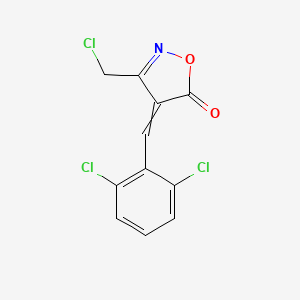 molecular formula C11H6Cl3NO2 B1443287 (4E)-3-(Chloromethyl)-4-(2,6-dichlorobenzylidene)-isoxazol-5(4H)-one CAS No. 1142199-01-6