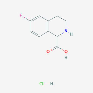 molecular formula C10H11ClFNO2 B1443289 6-Fluoro-1,2,3,4-tetrahydroisoquinoline-1-carboxylic acid hydrochloride CAS No. 1260637-74-8