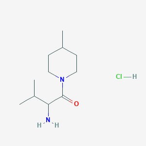 molecular formula C11H23ClN2O B1443290 2-Amino-3-methyl-1-(4-methyl-1-piperidinyl)-1-butanone hydrochloride CAS No. 1236255-39-2