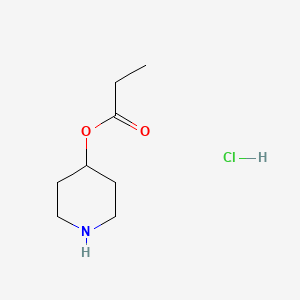 molecular formula C8H16ClNO2 B1443299 4-哌啶基丙酸盐酸盐 CAS No. 219859-83-3