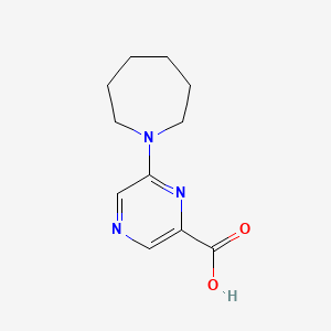 molecular formula C11H15N3O2 B1443300 6-(1-氮杂环戊基)-2-吡嗪甲酸 CAS No. 380638-99-3