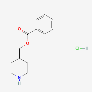molecular formula C13H18ClNO2 B1443301 4-哌啶基甲基苯甲酸盐酸盐 CAS No. 1220021-56-6