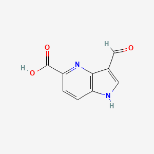 molecular formula C9H6N2O3 B1443312 3-甲酰-1H-吡咯并[3,2-b]吡啶-5-羧酸 CAS No. 1190316-75-6