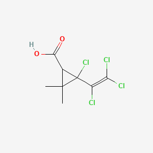 2-Chloro-3,3-dimethyl-2-(trichloroethenyl)cyclopropane-1-carboxylic acid