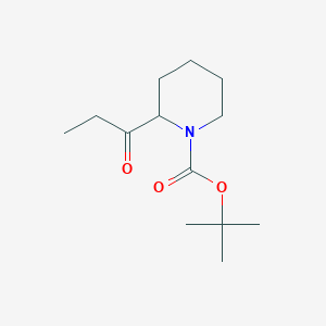 molecular formula C13H23NO3 B1443327 叔丁基-2-丙酰哌啶-1-甲酸酯 CAS No. 1334493-82-1