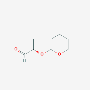 molecular formula C8H14O3 B14433302 Propanal, 2-[(tetrahydro-2H-pyran-2-yl)oxy]-, (2S)- CAS No. 76438-34-1