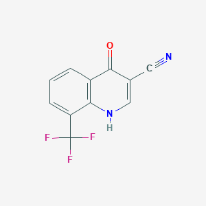 B1443331 3-Quinolinecarbonitrile, 4-hydroxy-8-(trifluoromethyl)- CAS No. 61338-18-9
