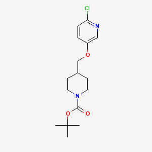 molecular formula C16H23ClN2O3 B1443336 tert-Butyl 4-{[(6-chloropyridin-3-yl)oxy]methyl}piperidine-1-carboxylate CAS No. 1010115-38-4