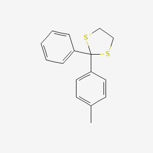 molecular formula C16H16S2 B14433435 2-(4-Methylphenyl)-2-phenyl-1,3-dithiolane CAS No. 76312-48-6