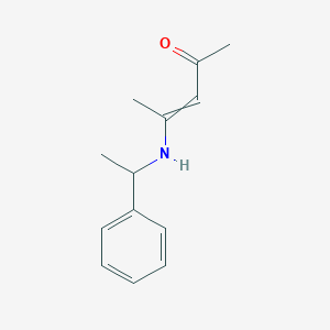 molecular formula C13H17NO B14433440 4-[(1-Phenylethyl)amino]pent-3-en-2-one CAS No. 75838-83-4