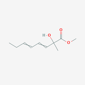 molecular formula C10H16O3 B14433524 Methyl 2-hydroxy-2-methylocta-3,5-dienoate CAS No. 83206-08-0