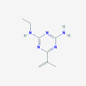 molecular formula C8H13N5 B14433536 N~2~-Ethyl-6-(prop-1-en-2-yl)-1,3,5-triazine-2,4-diamine CAS No. 76701-65-0