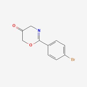 molecular formula C10H8BrNO2 B14433545 4H-1,3-Oxazin-5(6H)-one, 2-(4-bromophenyl)- CAS No. 77580-71-3