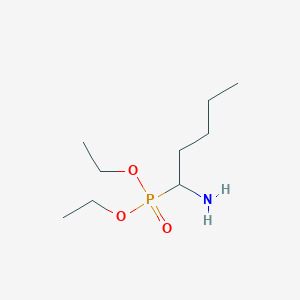 molecular formula C9H22NO3P B14433552 Phosphonic acid, (1-aminopentyl)-, diethyl ester CAS No. 77526-42-2