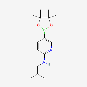 molecular formula C15H25BN2O2 B1443356 N-(2-甲基丙基)-5-(四甲基-1,3,2-二氧杂硼环-2-基)吡啶-2-胺 CAS No. 1202805-25-1