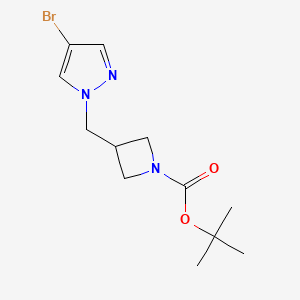 molecular formula C12H18BrN3O2 B1443359 叔丁基 3-[(4-溴-1H-吡唑-1-基)甲基]氮杂环丁烷-1-甲酸酯 CAS No. 877399-37-6