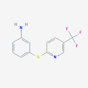 molecular formula C12H9F3N2S B1443392 (3-{[5-(三氟甲基)吡啶-2-基]硫代}苯基)胺 CAS No. 1178275-25-6