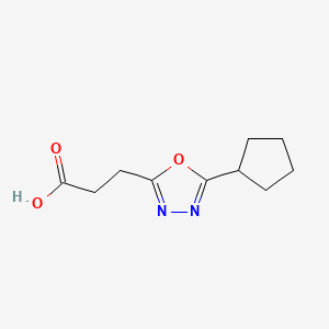 molecular formula C10H14N2O3 B1443394 3-(5-Cyclopentyl-1,3,4-Oxadiazol-2-yl)propansäure CAS No. 1183501-62-3