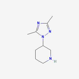 B1443419 3-(dimethyl-1H-1,2,4-triazol-1-yl)piperidine CAS No. 1249679-72-8