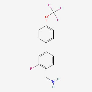 molecular formula C14H11F4NO B1443424 (3-氟-4'-(三氟甲氧基)-[1,1'-联苯]-4-基)甲胺 CAS No. 472964-41-3