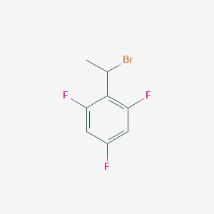 B1443427 Benzene, 2-(1-bromoethyl)-1,3,5-trifluoro- CAS No. 1249586-74-0