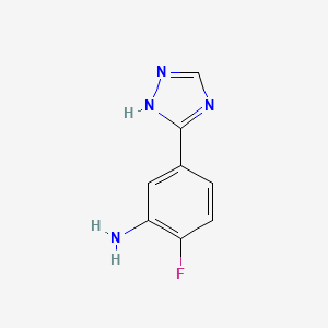 molecular formula C8H7FN4 B1443430 2-氟-5-(1H-1,2,4-三唑-3-基)苯胺 CAS No. 1247084-34-9